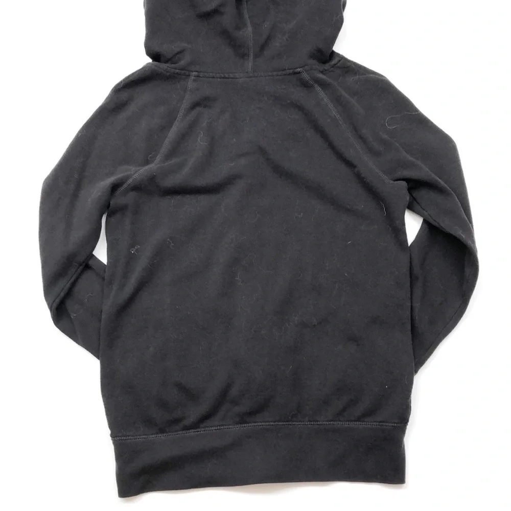 Justice girls black zip up jacket with hood